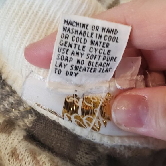 Vintage 70s Womens Chunky Knit Oversized Cardigan Plaid Open Front Textured Sz L - Picture 11 of 11